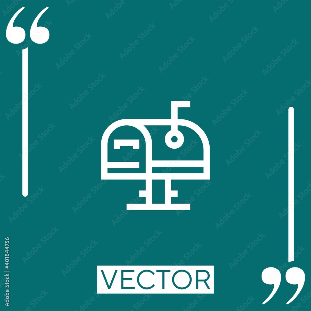Poster mailbox vector icon linear icon. editable stroked line
