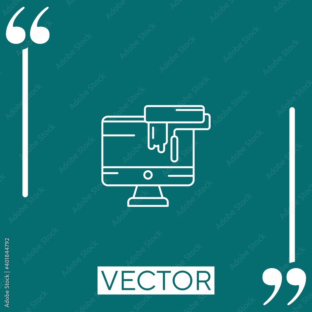 Poster web design vector icon linear icon. editable stroke line