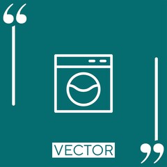 washing machine   vector icon Linear icon. Editable stroke line