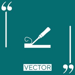 wood chisel used to carve wood vector icon Linear icon. Editable stroke line