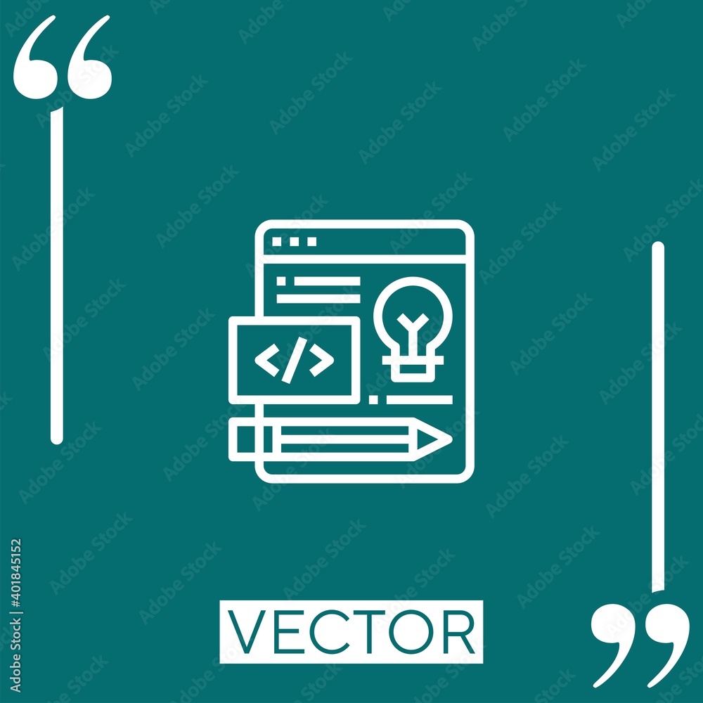 Poster web design vector icon linear icon. editable stroked line