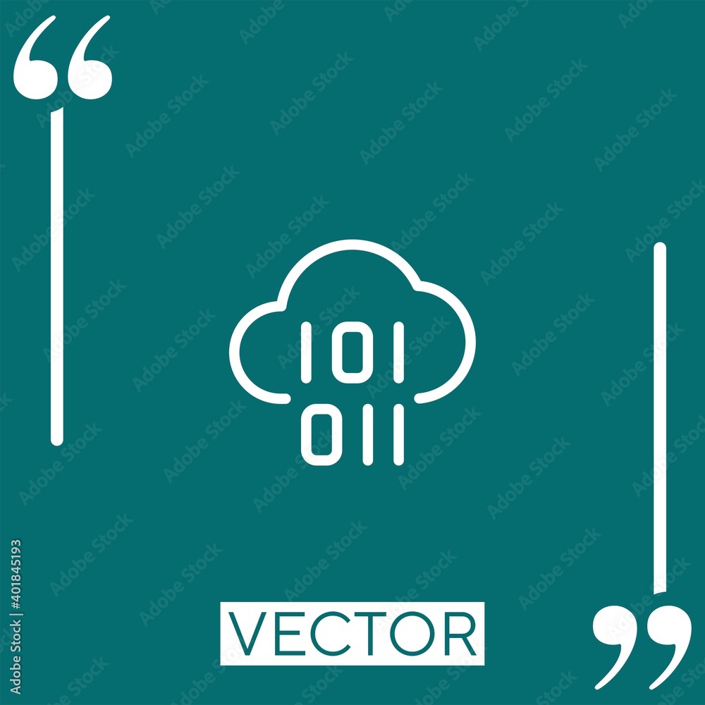Poster binary code linear icon. editable stroke line