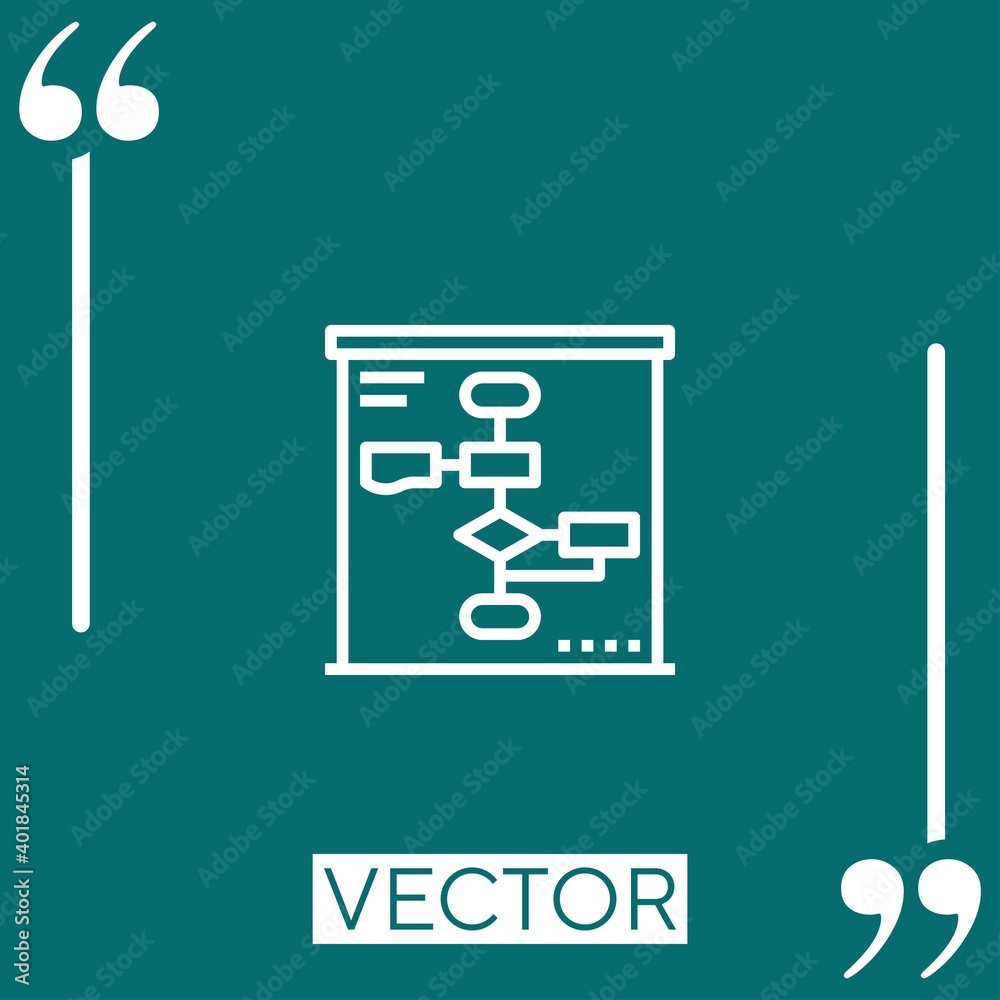 Poster flow chart vector icon linear icon. editable stroked line