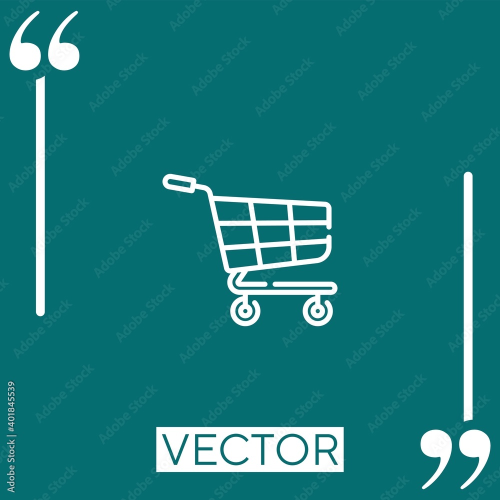 Poster shopping cart vector icon linear icon. editable stroked line