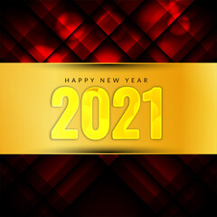 Happy new year 2021 glossy red background