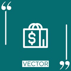 shopping bag vector icon Linear icon. Editable stroked line