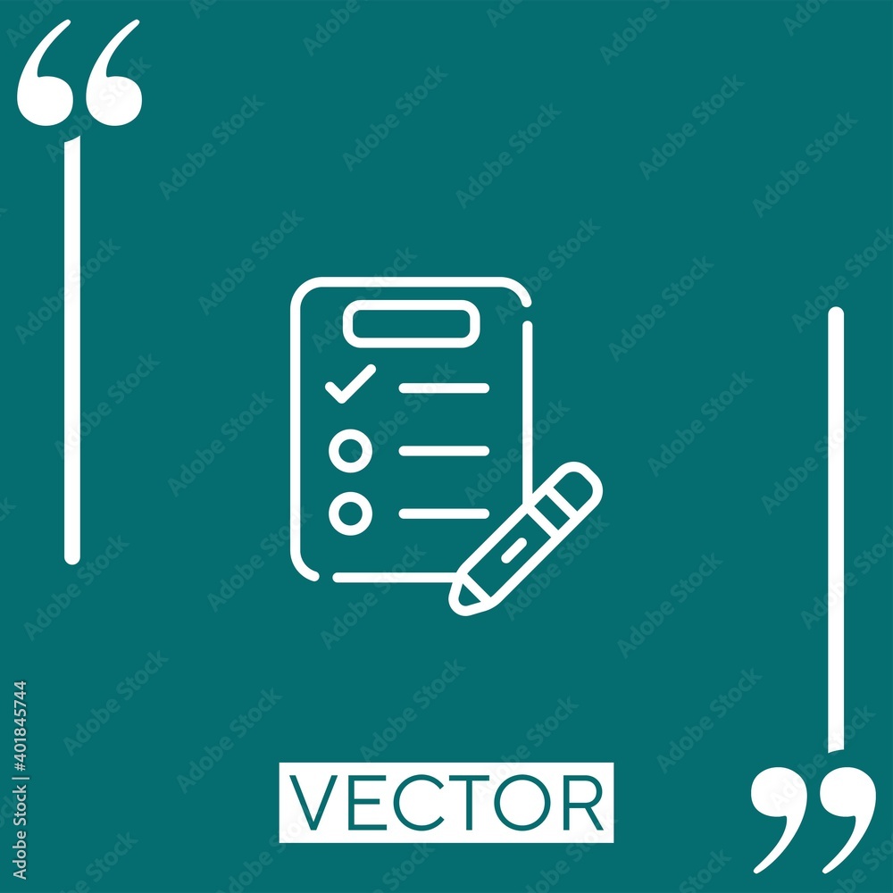 Poster check list vector icon linear icon. editable stroked line