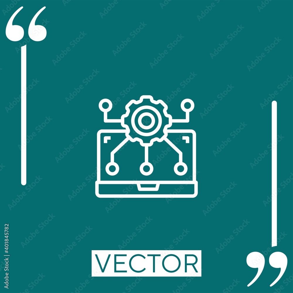 Poster computer vector icon linear icon. editable stroked line
