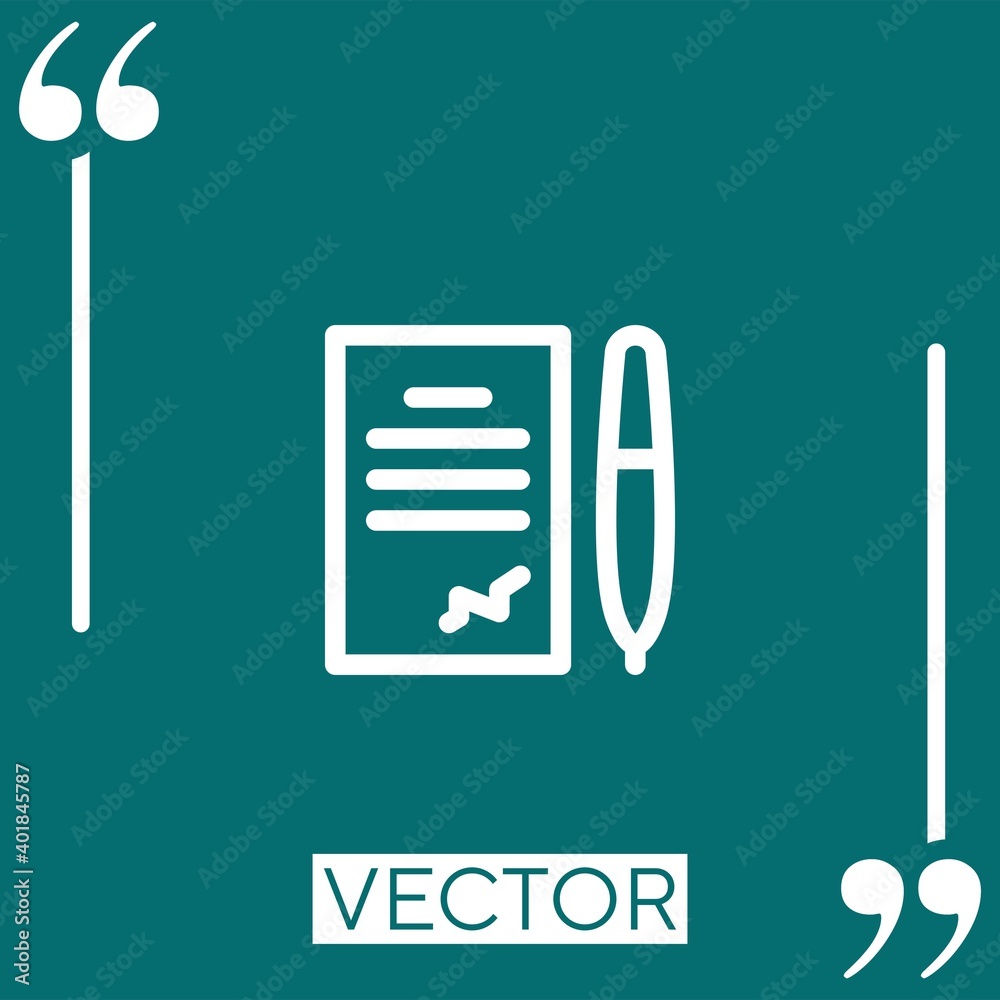 Poster contract vector icon linear icon. editable stroked line