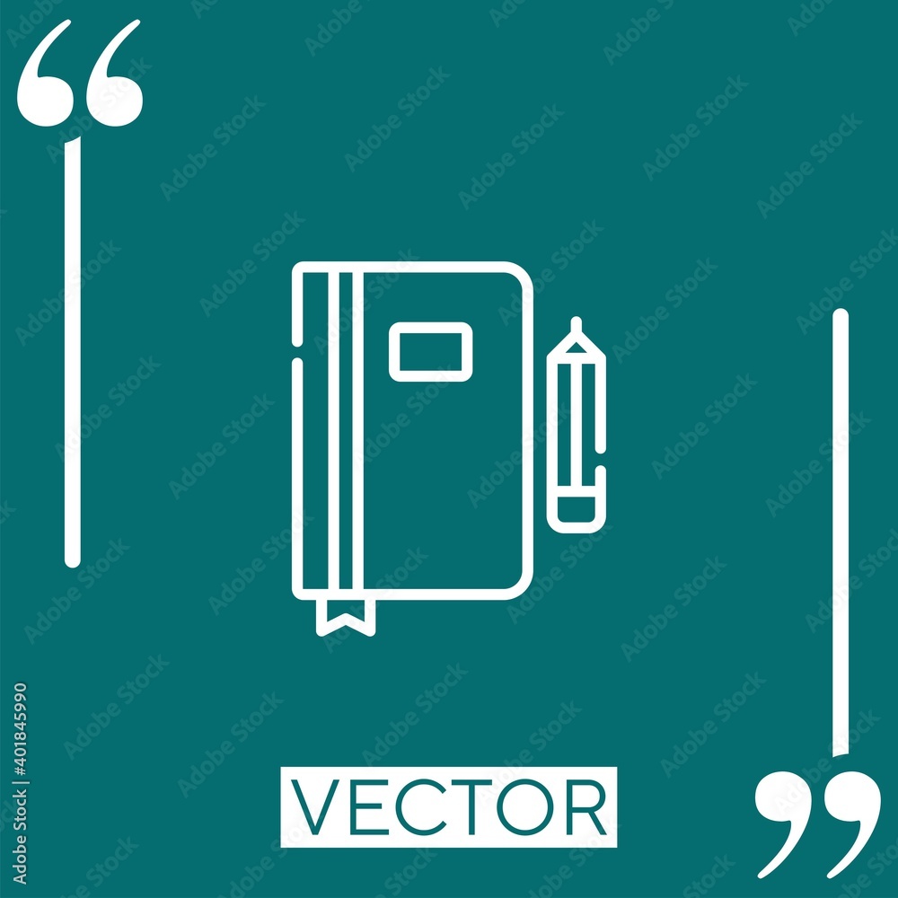 Poster notebook vector icon linear icon. editable stroked line