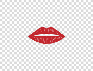 Human lips, senses icon, red. Vector illustration.