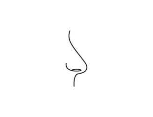 Body, nose, smell icon. Vector illustration, flat.