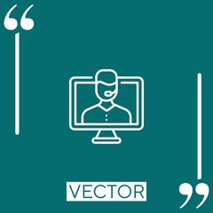 online support Linear icon. Editable stroke line