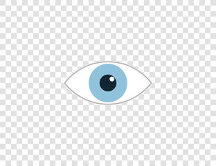 Obraz premium Watch, eye icon on transparent background. Vector illustration, flat.