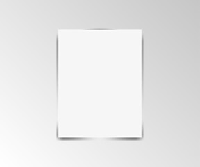 Paper sheet on gray background. Vector illustration.