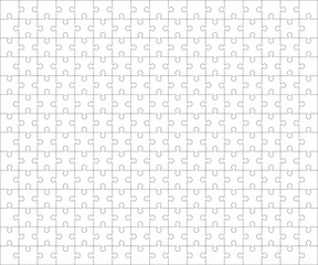 Jigsaw Puzzle grid template, blank. Vector illustration.