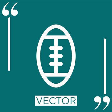 rugby ball vector icon Linear icon. Editable stroked line