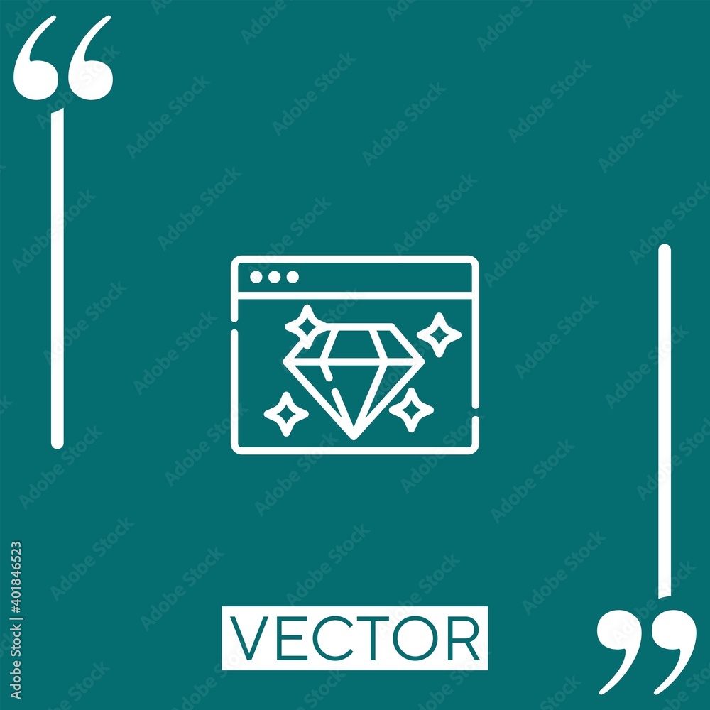 Poster browser vector icon linear icon. editable stroked line