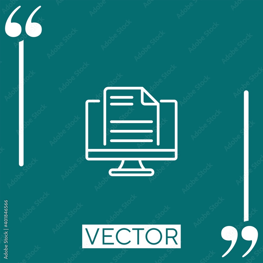 Poster computer vector icon linear icon. editable stroked line