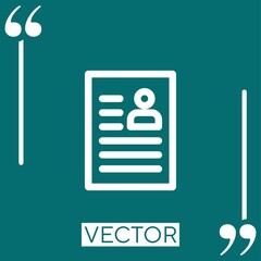 CV vector icon Linear icon. Editable stroked line