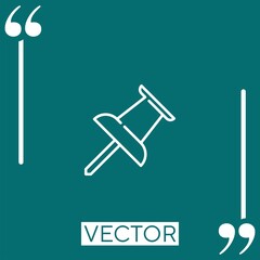 pin Linear icon. Editable stroke line
