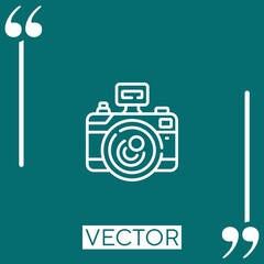 camera vector icon Linear icon. Editable stroked line