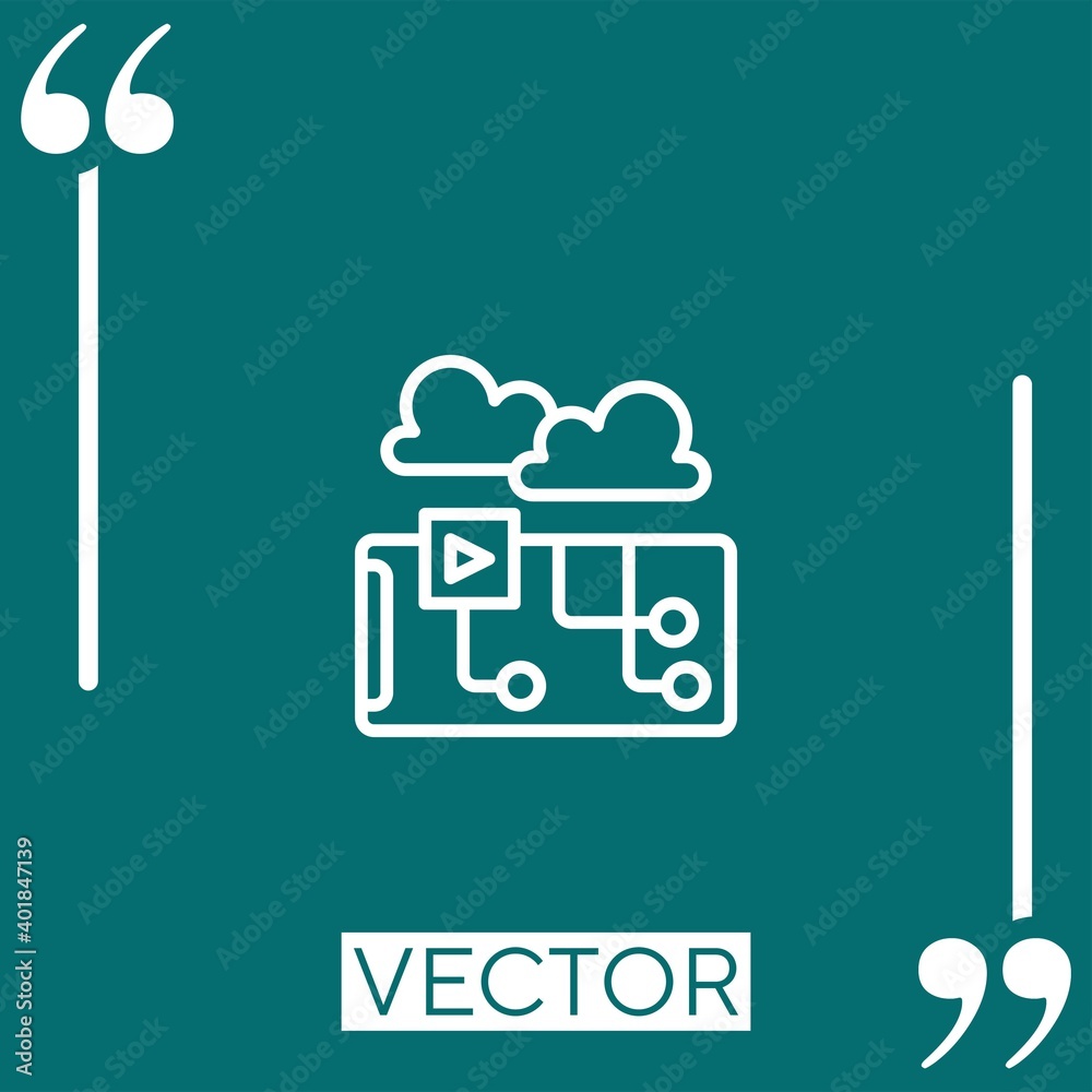 Poster mobile application vector icon linear icon. editable stroked line