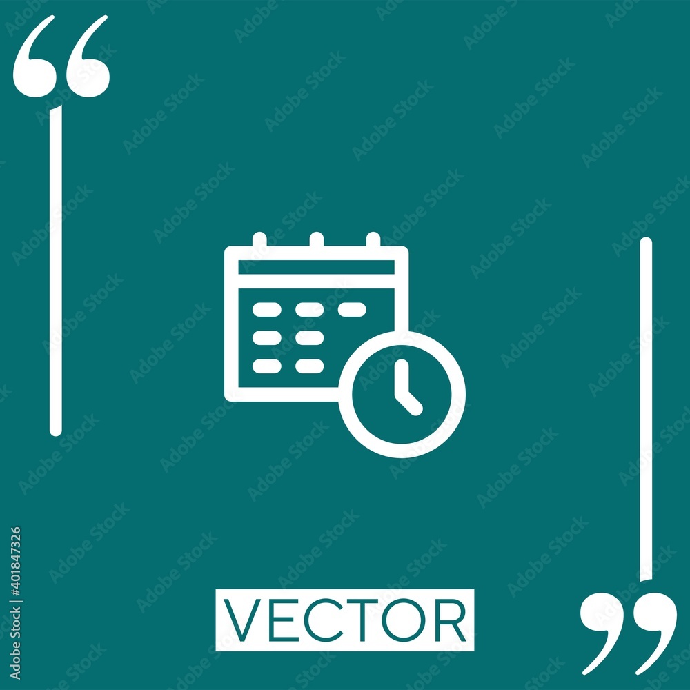 Poster time vector icon linear icon. editable stroked line