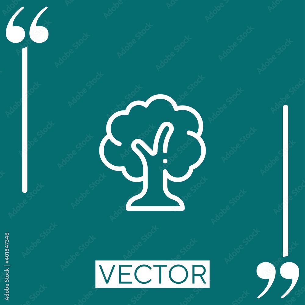 Poster tree vector icon linear icon. editable stroked line