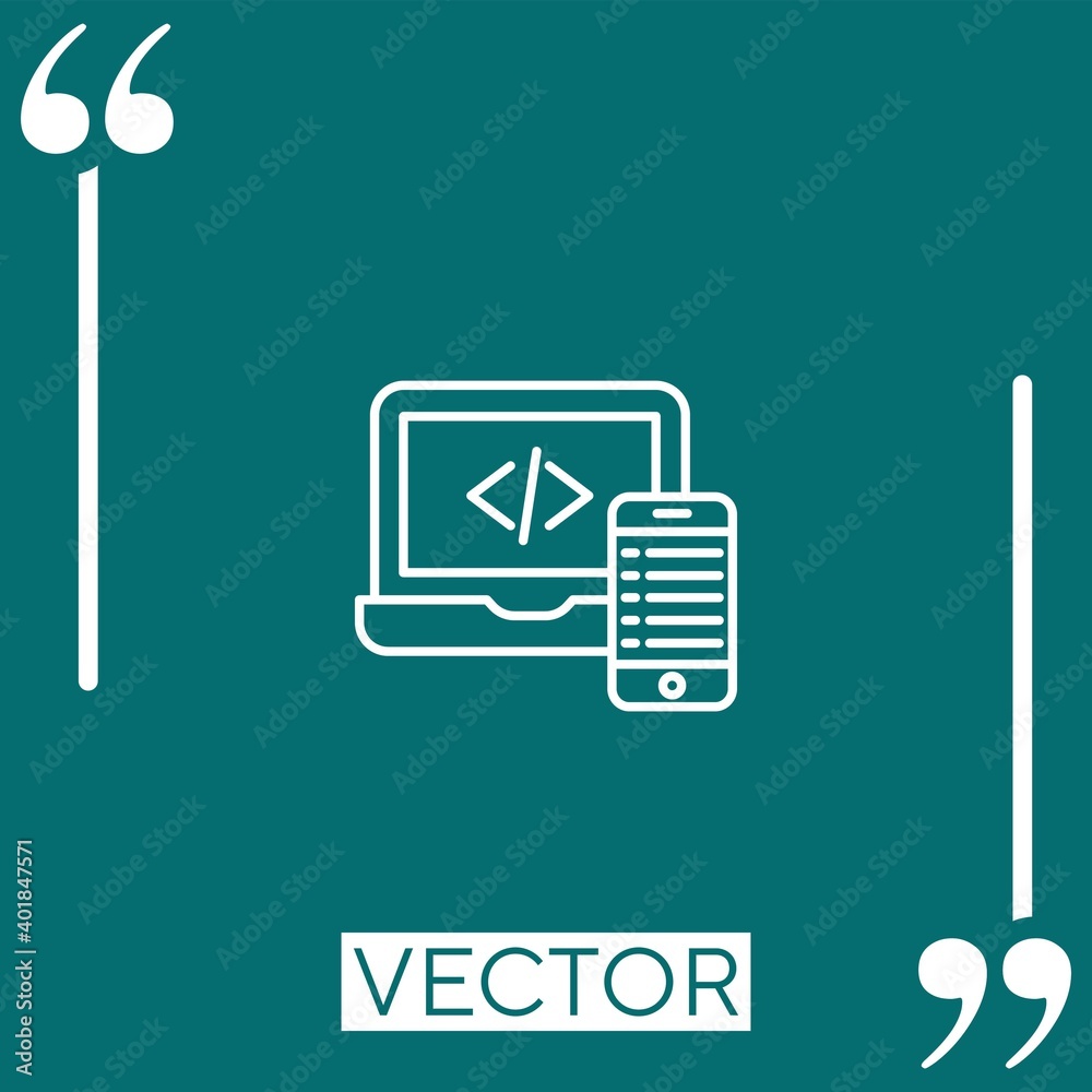 Poster code linear icon. editable stroke line
