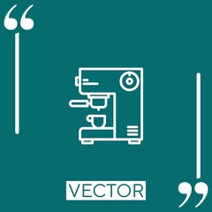 coffee machine vector icon Linear icon. Editable stroked line