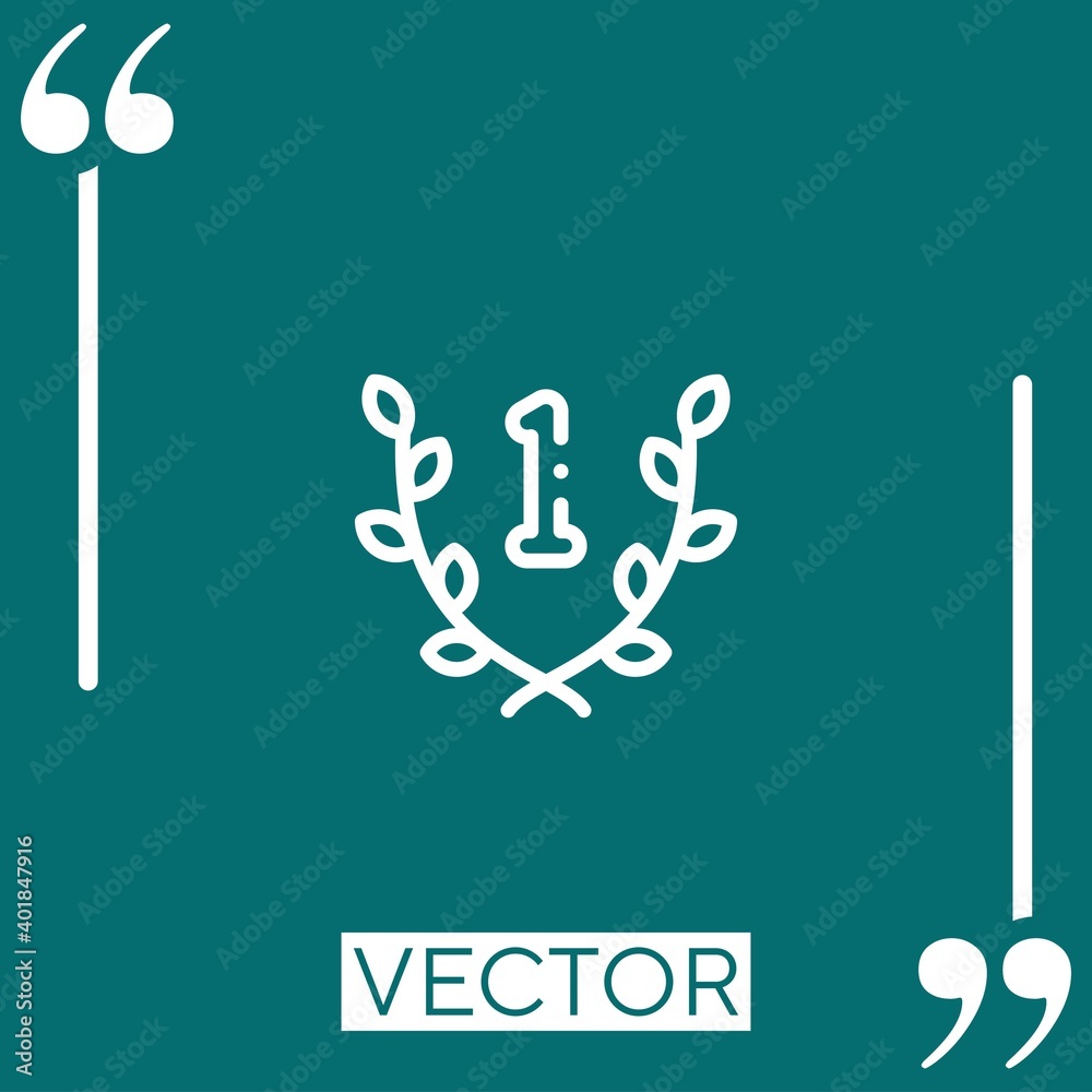 Poster first vector icon linear icon. editable stroked line