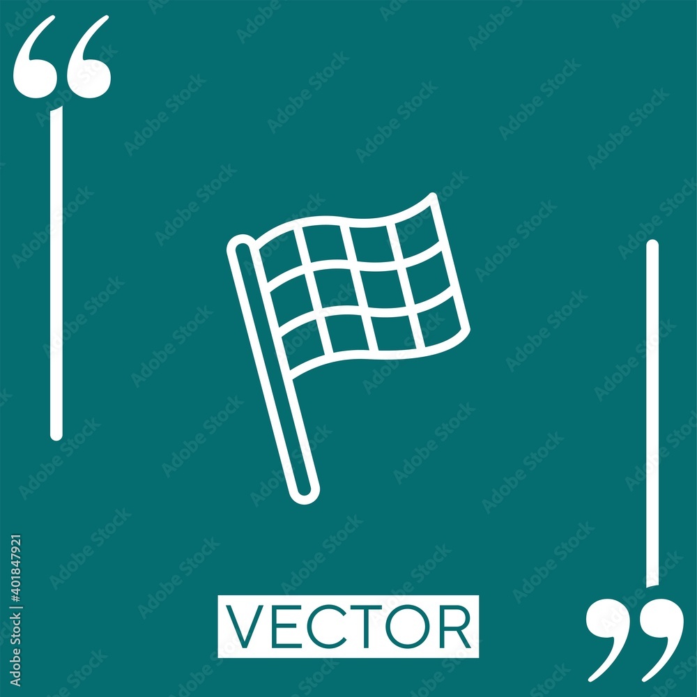Poster flag vector icon linear icon. editable stroked line