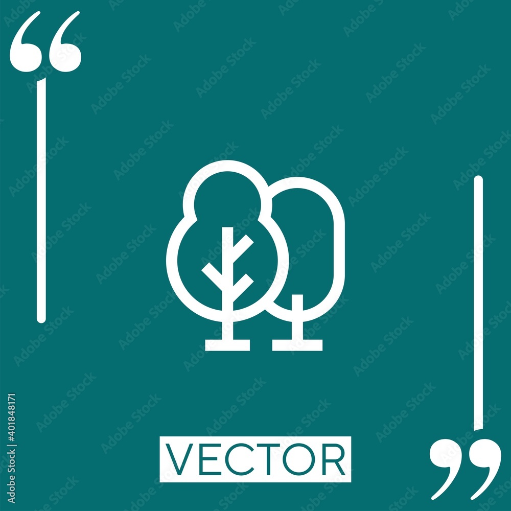 Poster trees vector icon linear icon. editable stroked line