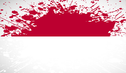 Fototapeta na wymiar Indonesia flag with grunge frame