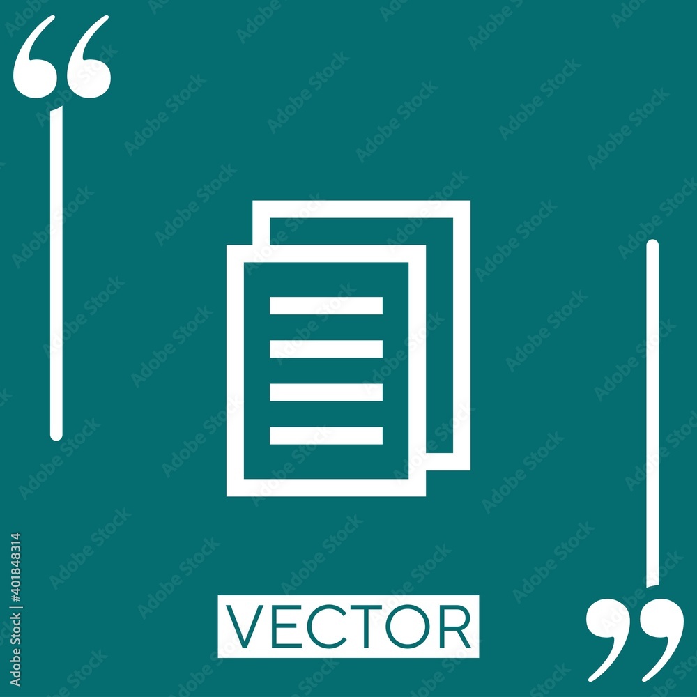 Poster document vector icon linear icon. editable stroked line