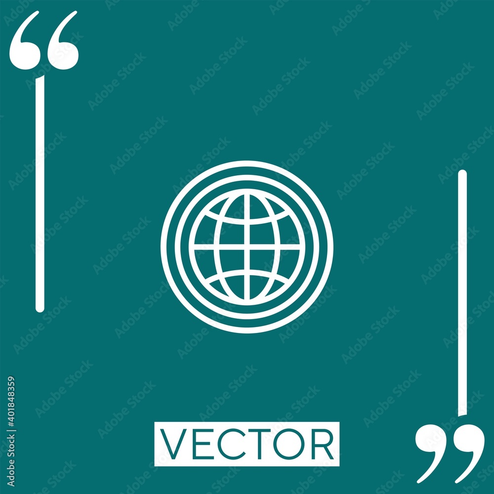Poster global vector icon linear icon. editable stroked line