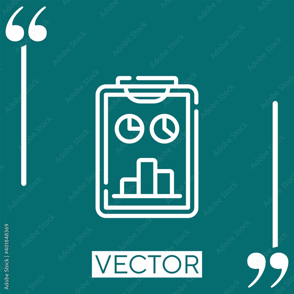 Poster graph vector icon linear icon. editable stroked line