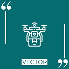 drone vector icon Linear icon. Editable stroked line
