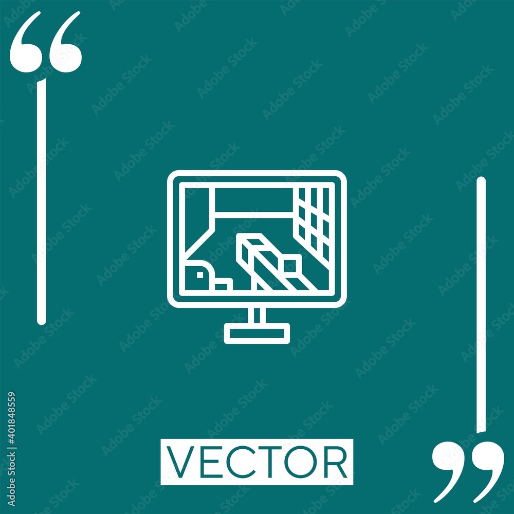 Poster shooting game vector icon linear icon. editable stroked line