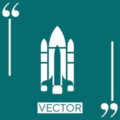 spaceship vector icon Linear icon. Editable stroked line