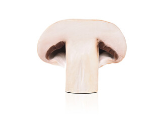 Fototapeta premium Cut mushroom champignon on a white background