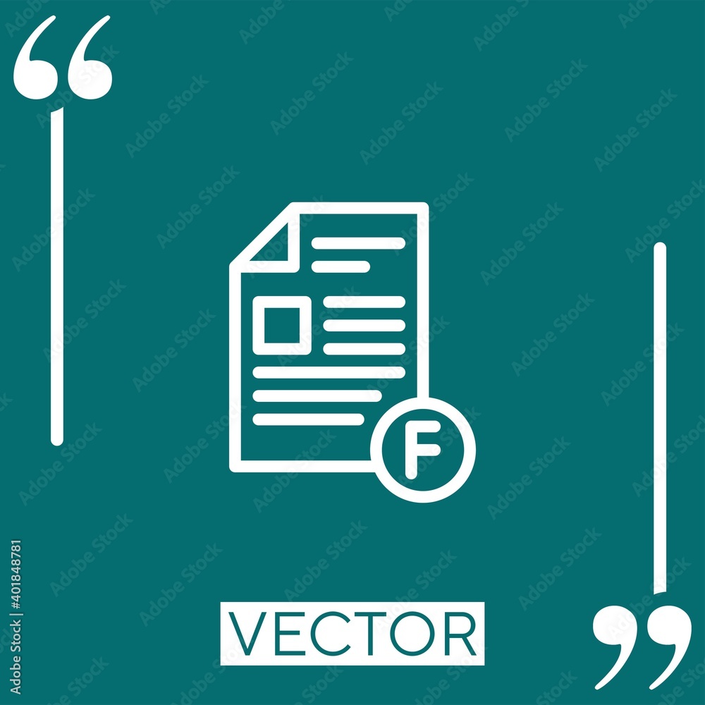 Poster test vector icon linear icon. editable stroked line