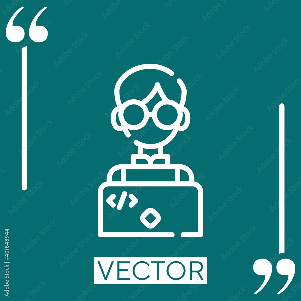 Poster engineer vector icon linear icon. editable stroked line