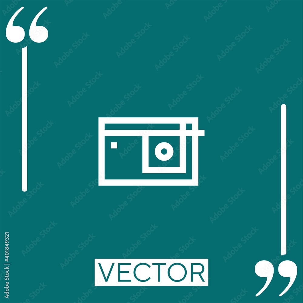 Poster camera vector icon linear icon. editable stroked line