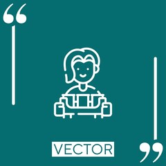 customer vector icon Linear icon. Editable stroked line