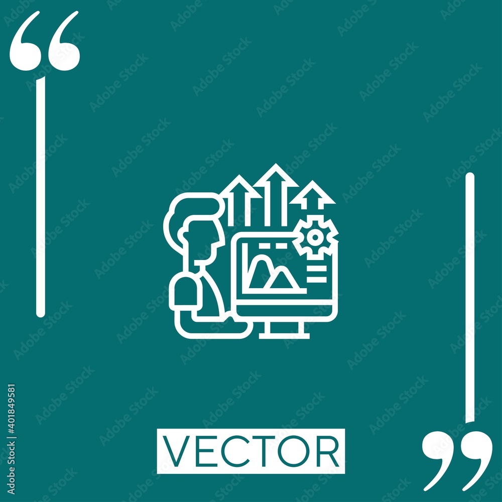 Poster performance vector icon linear icon. editable stroked line