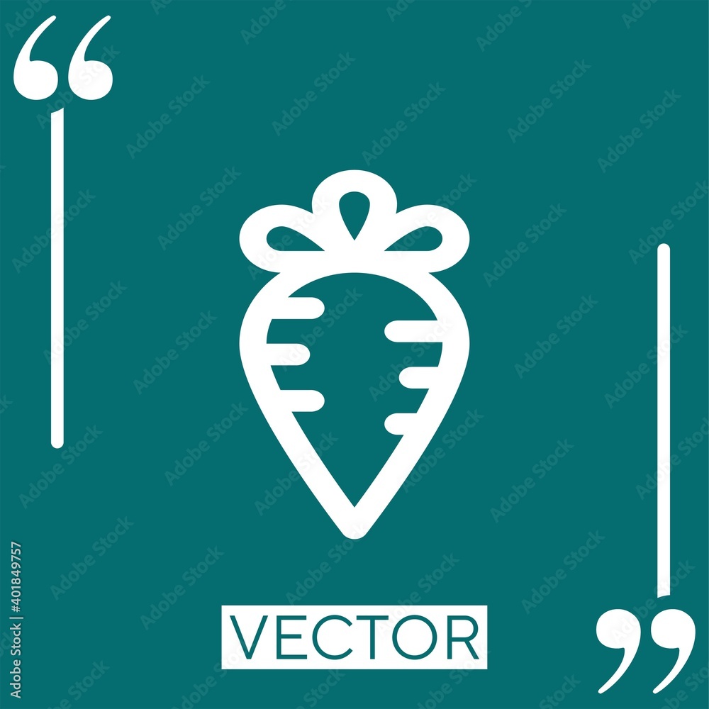 Poster carrot vector icon linear icon. editable stroked line