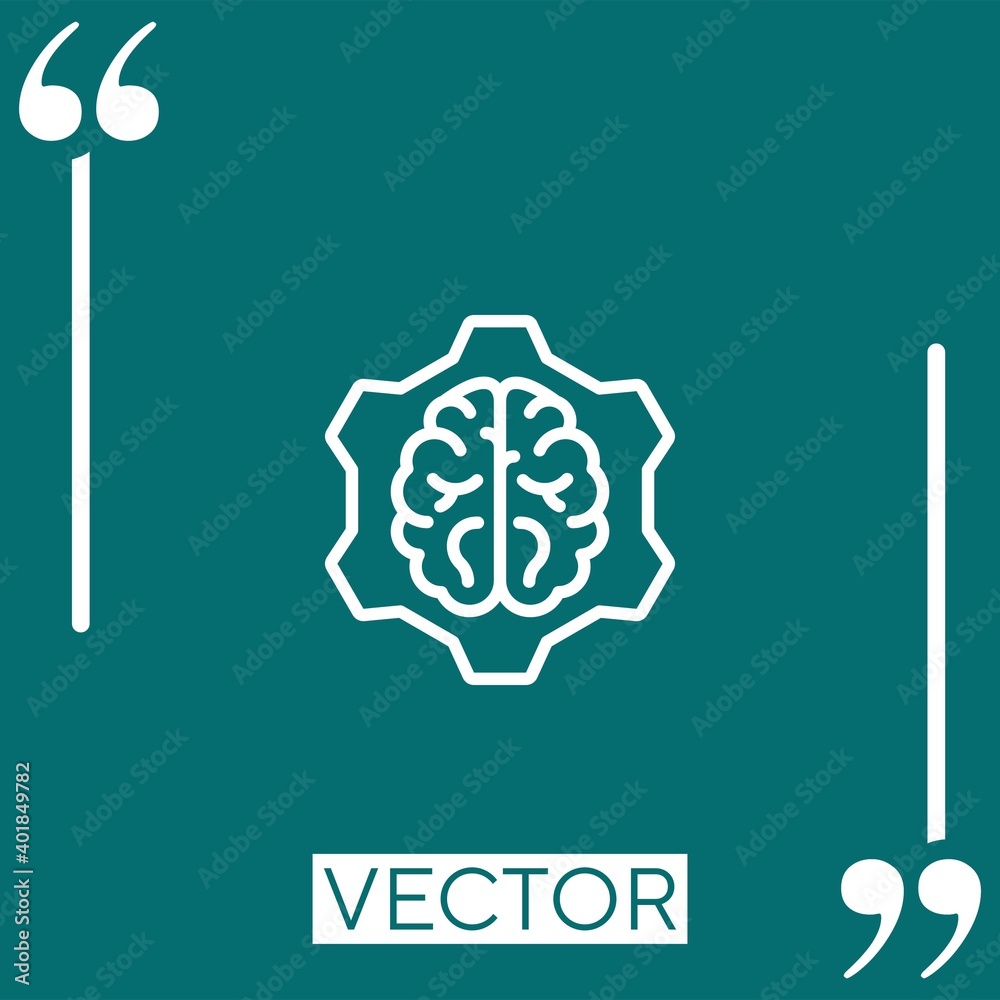 Poster cog vector icon linear icon. editable stroked line