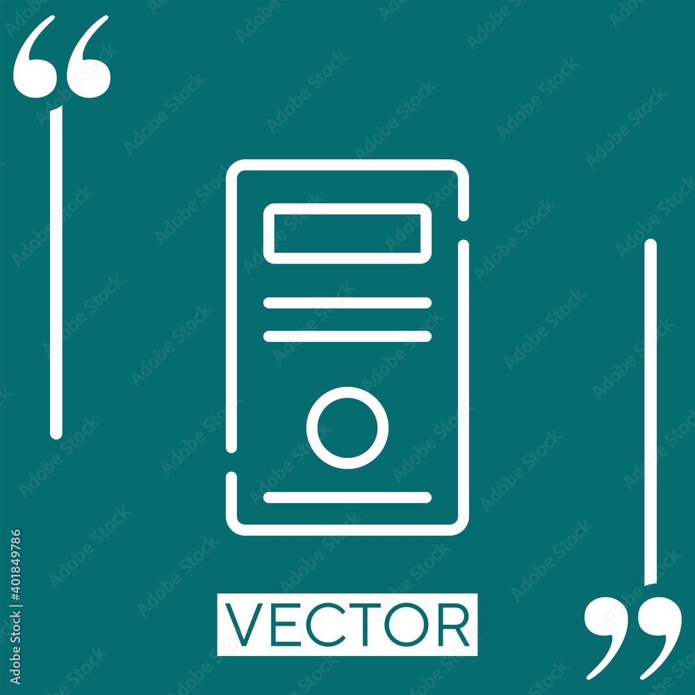 Poster computer vector icon linear icon. editable stroked line